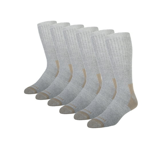 Wrangler Men's Ultimate Comfort Crew Socks, Work Socks for Men, Grey, 6 Pack
