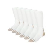 Wrangler Mens Ultimate Comfort Crew Socks, Work Socks for Men, White, 6 Pack