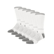 Men's Ultimate Durable Work Socks, Crew Socks for Men, White, 6 Pack