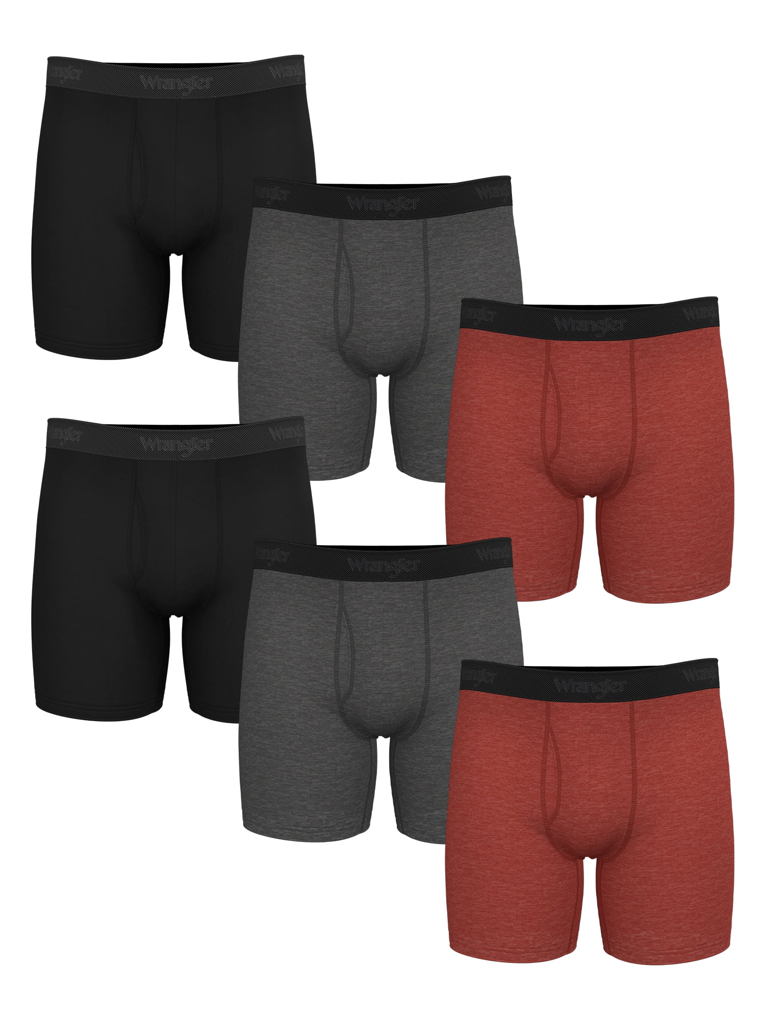 Wrangler Men's Ultra Soft Stretch Boxer Brief, 6 Pack