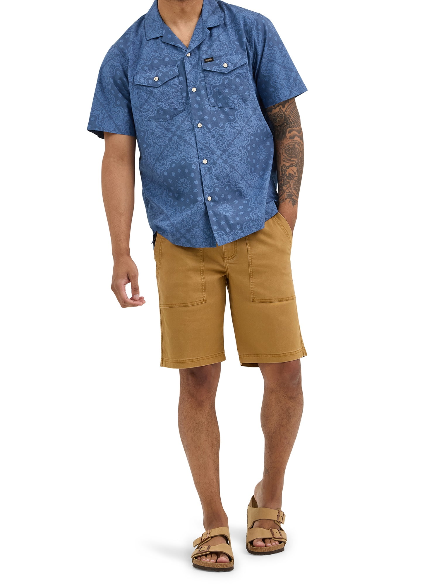 wrangler dress shorts Wrangler Women's Riyah Medium Wash High Rise Cowboy Stretch Denim Shor