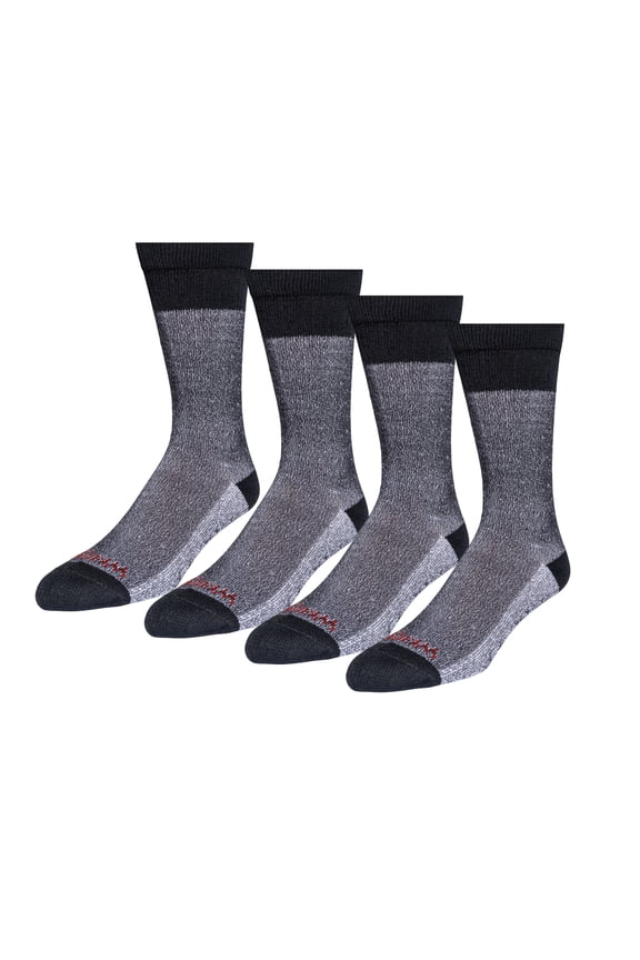 Men’s Warmest Lodge Socks, Heavyweight Boot Socks, 4 Pack