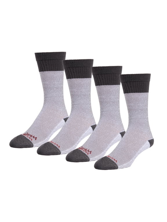 Men’s Warmest Lodge Socks, Heavyweight Boot Socks, 4 Pack