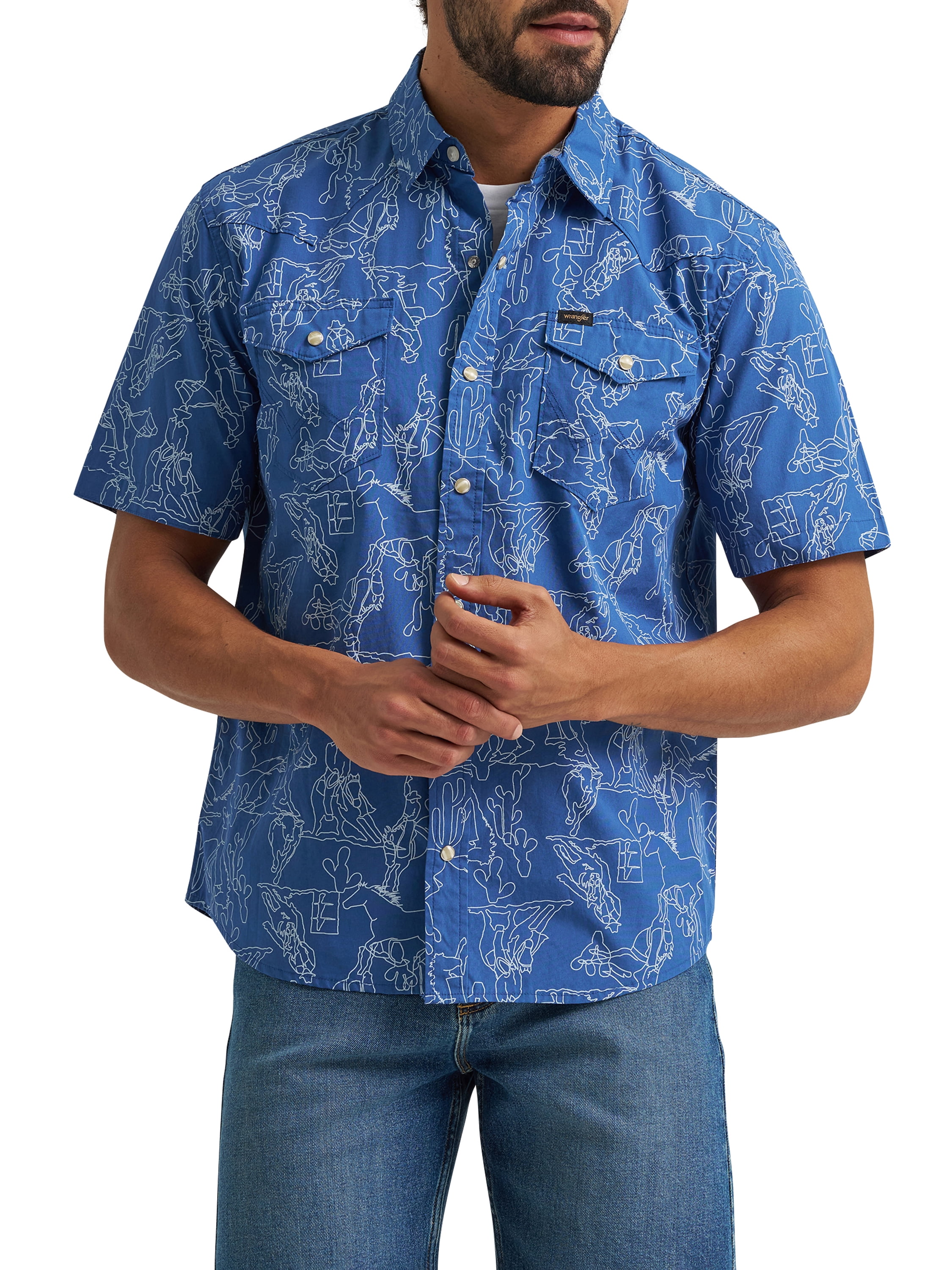 Wrangler® Men's Western Inspired Short Sleeve Shirt