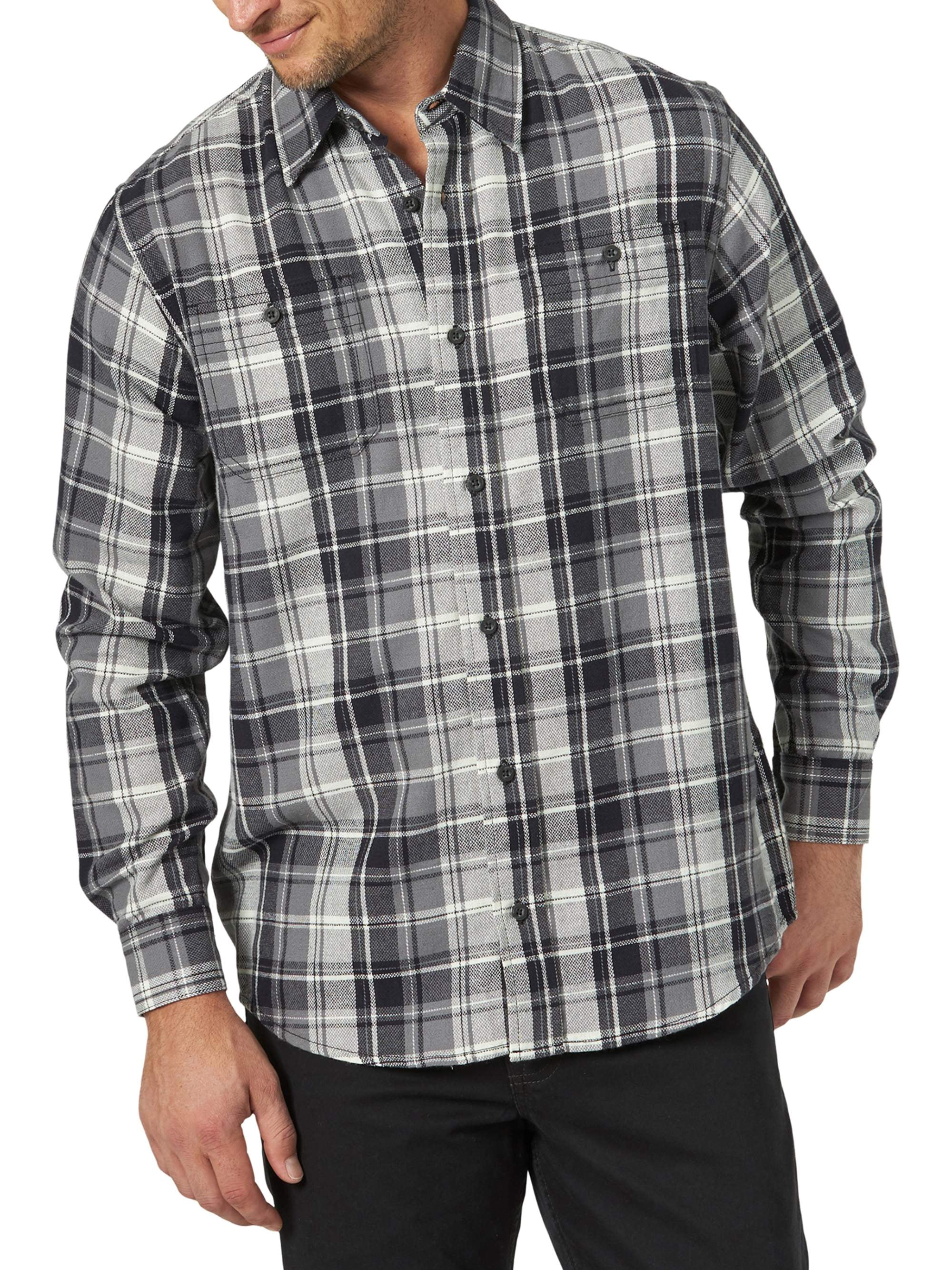 Wrangler Men's Wicking Long Sleeve Plaid Flannel Shirt