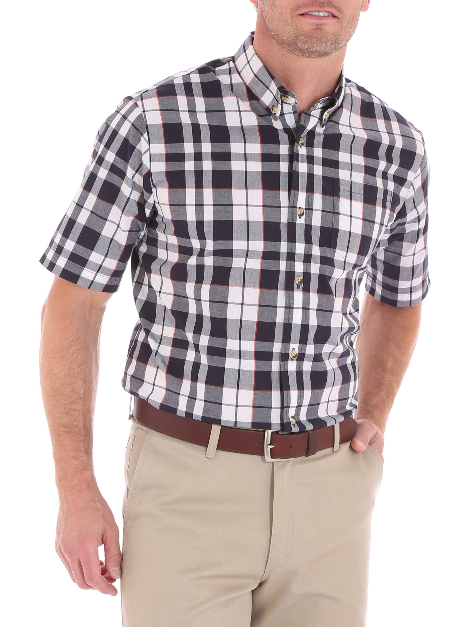 Wrangler Men's advanced comfort short sleeve casual button down shirt