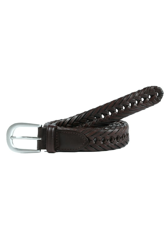 ® Men's and Big Men's Genuine Leather Braided Belt, Sizes 32-52