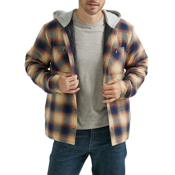 Wrangler® Men's and Big Men's Heavyweight Hooded Shirt Jacket, Sizes S-5XL