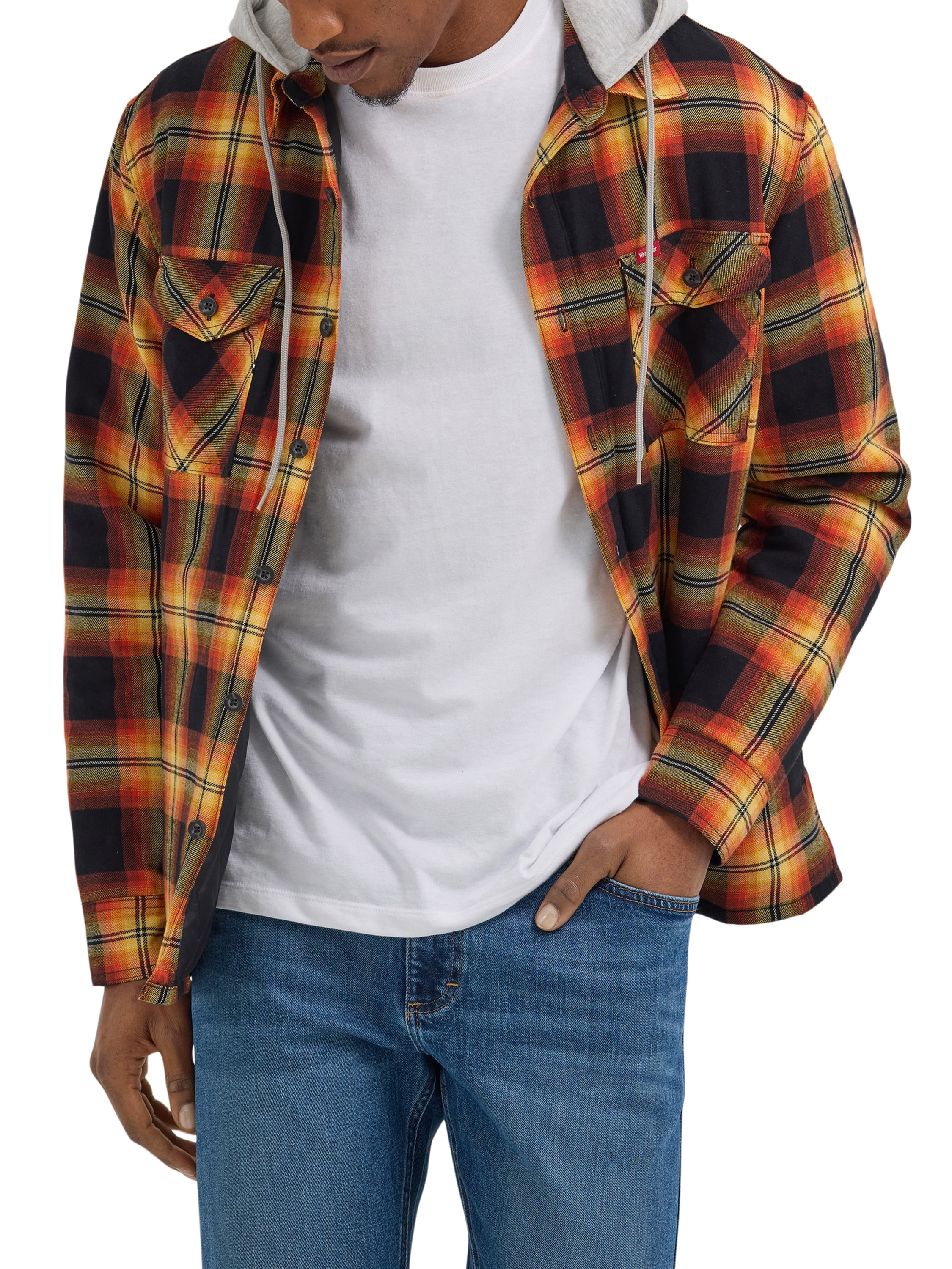 Wrangler® Men's and Big Men's Heavyweight Hooded Shirt Jacket, Sizes S-5XL