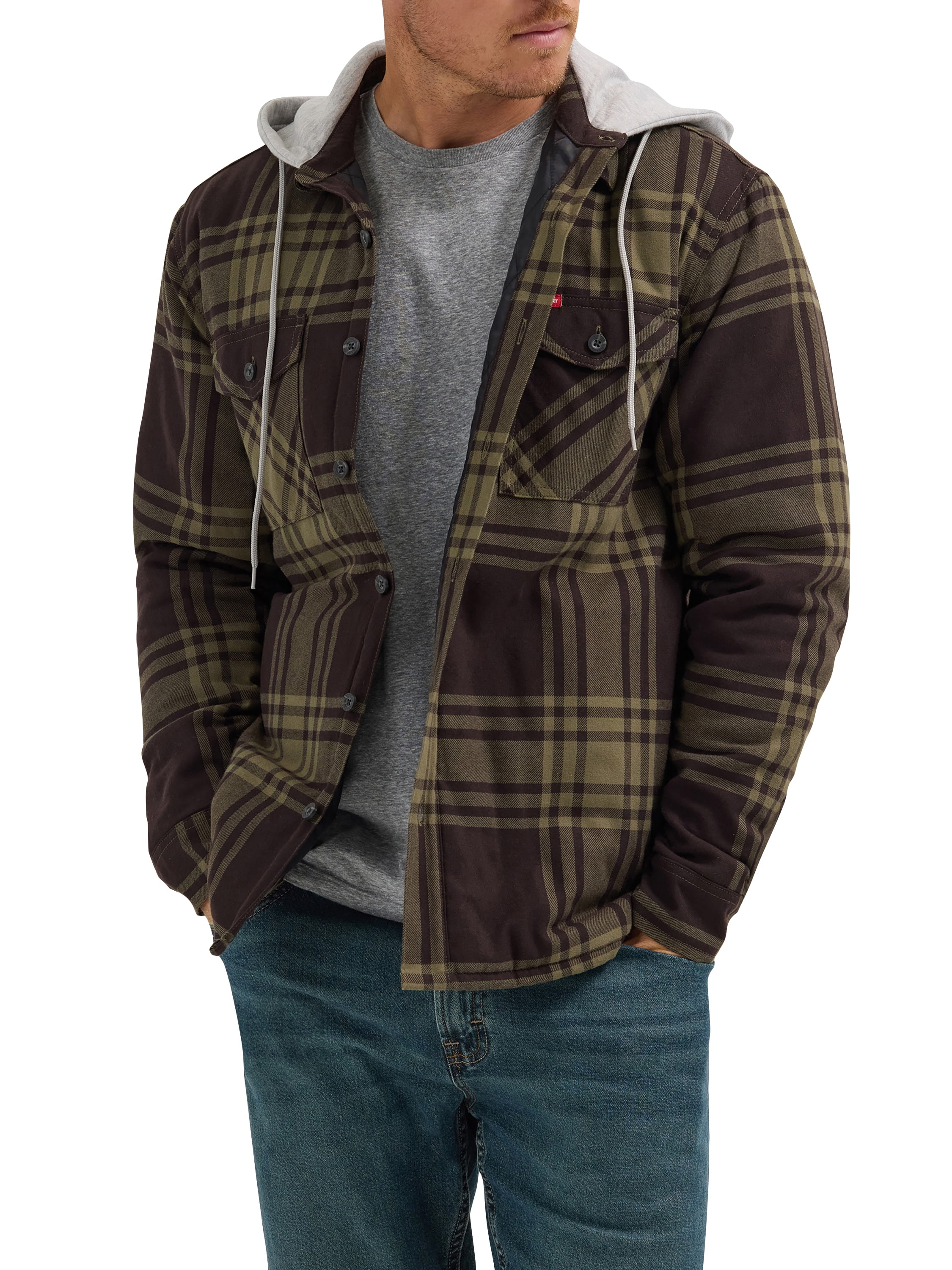 Wrangler® Men's and Big Men's Heavyweight Hooded Shirt Jacket, Sizes S-5XL