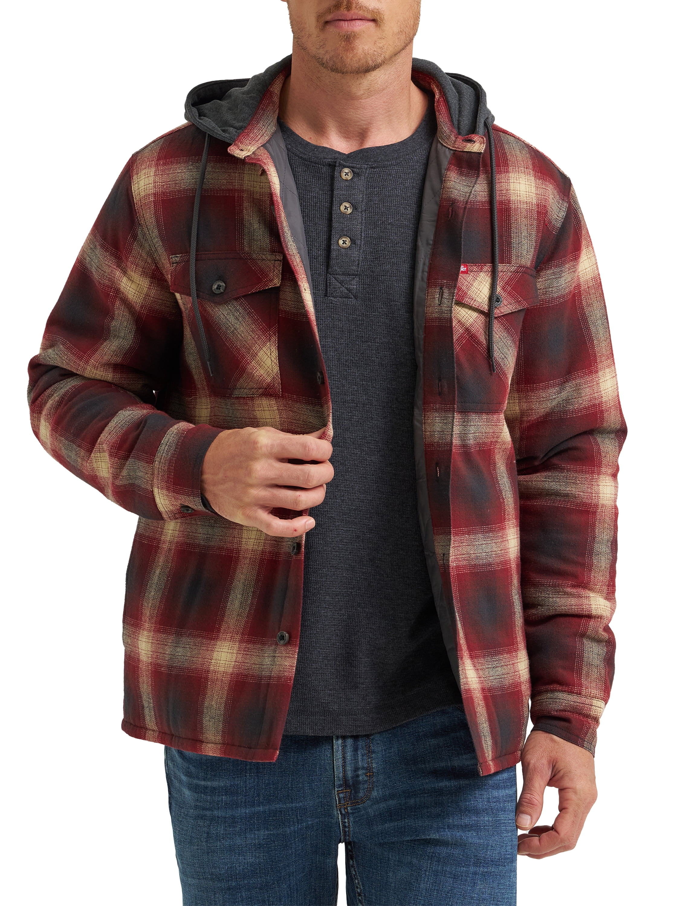Wrangler® Men's and Big Men's Heavyweight Hooded Shirt Jacket, Sizes S-5XL
