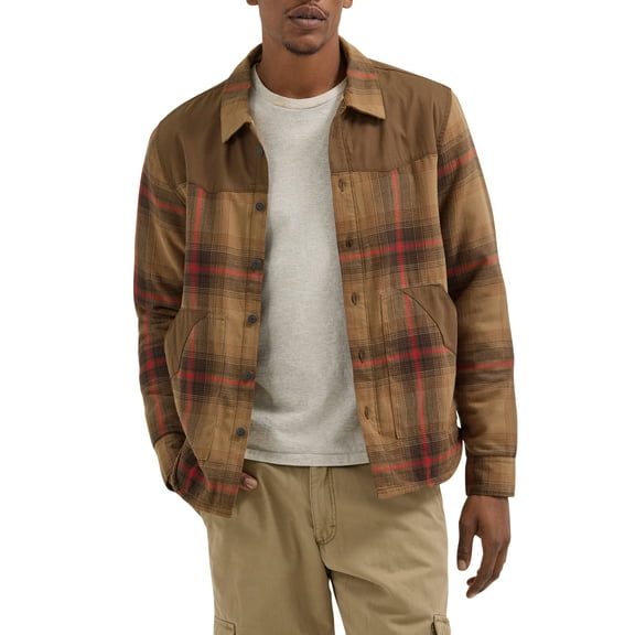 Wrangler® Men's and Big Men's Heavyweight Shirt Jacket with Sherpa Lining, S-5XL