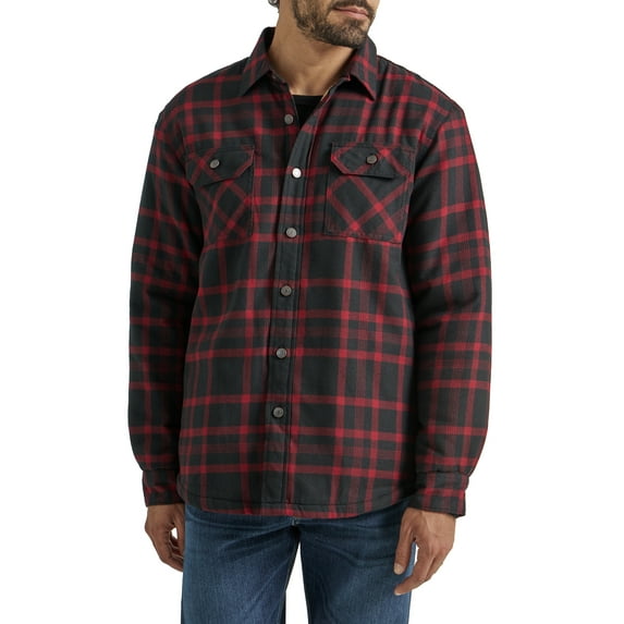 Wrangler® Men's and Big Men's Long Sleeve Sherpa Heavyweight Shirt Jacket (S-5XL)