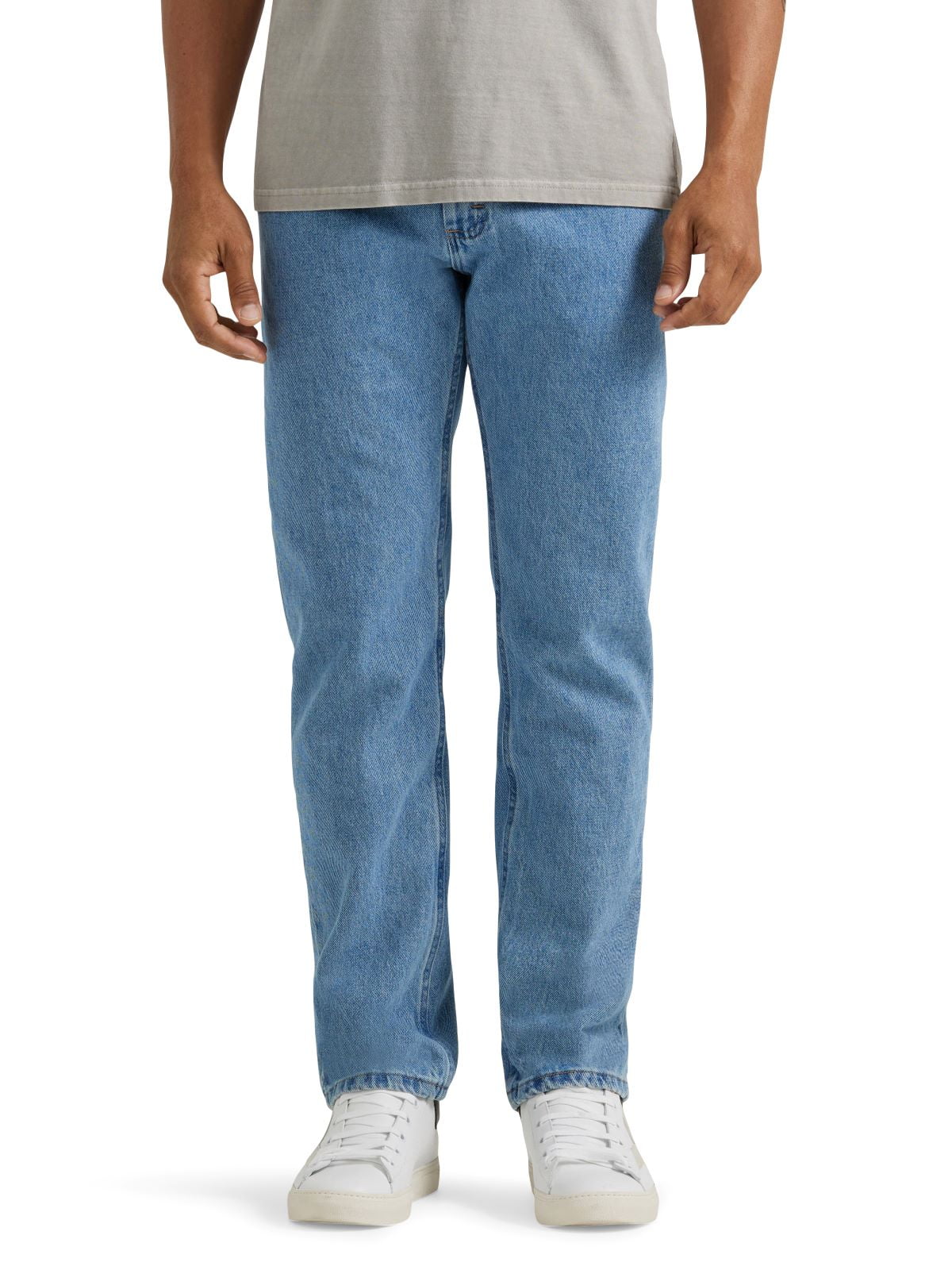 Men's Light Stonewash Cotton Denim Straight Leg Jeans