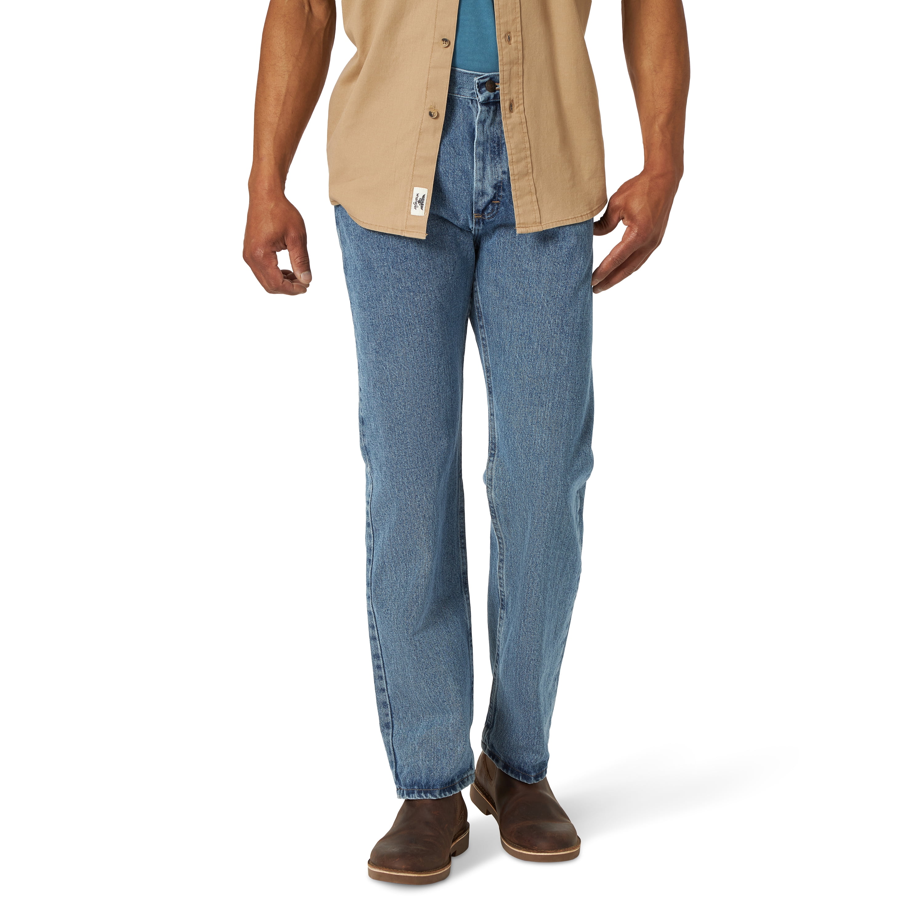 Wrangler Men's and Big Men's Regular Fit Cotton Jeans