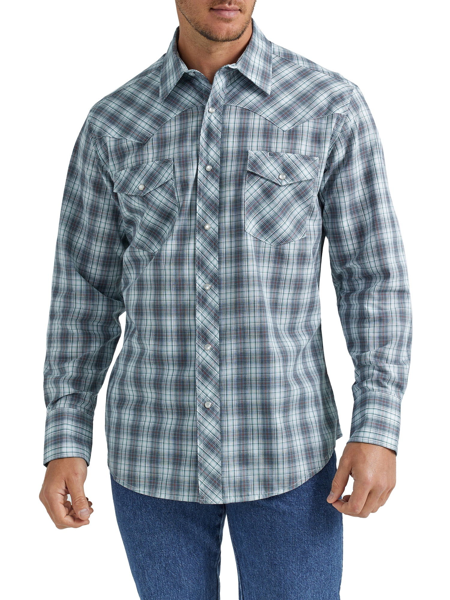 Wrangler® Men's and Big Men's Regular Fit Long Sleeve Western Shirt, Sizes S-5XL