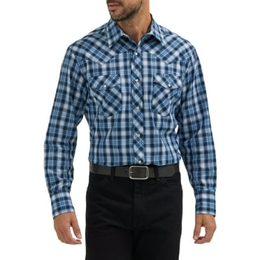 Wrangler® Men's and Big Men's Regular Fit Long Sleeve Western Shirt, Sizes S-5XL
