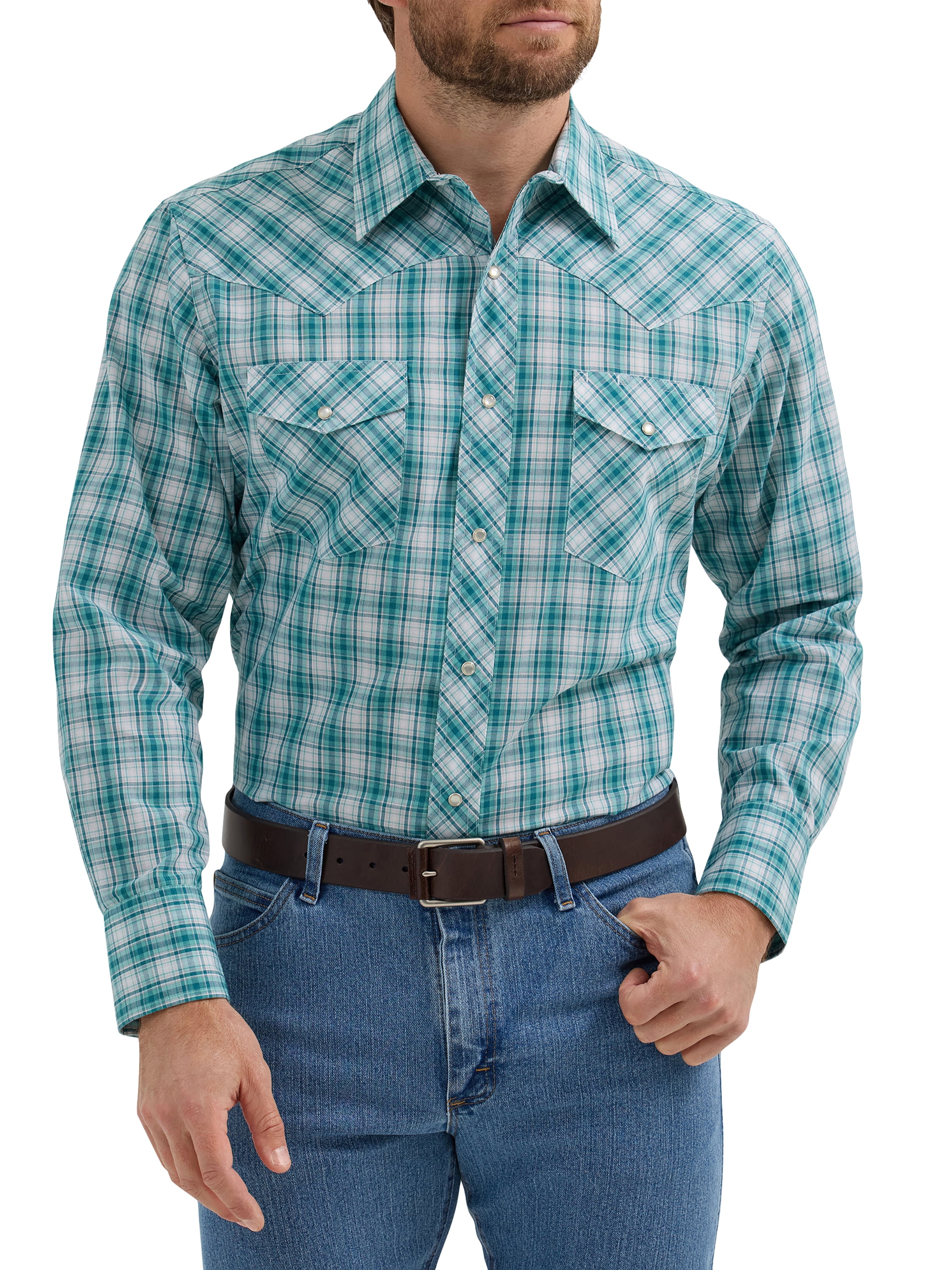 Wrangler Men's Long Sleeve Western Dress