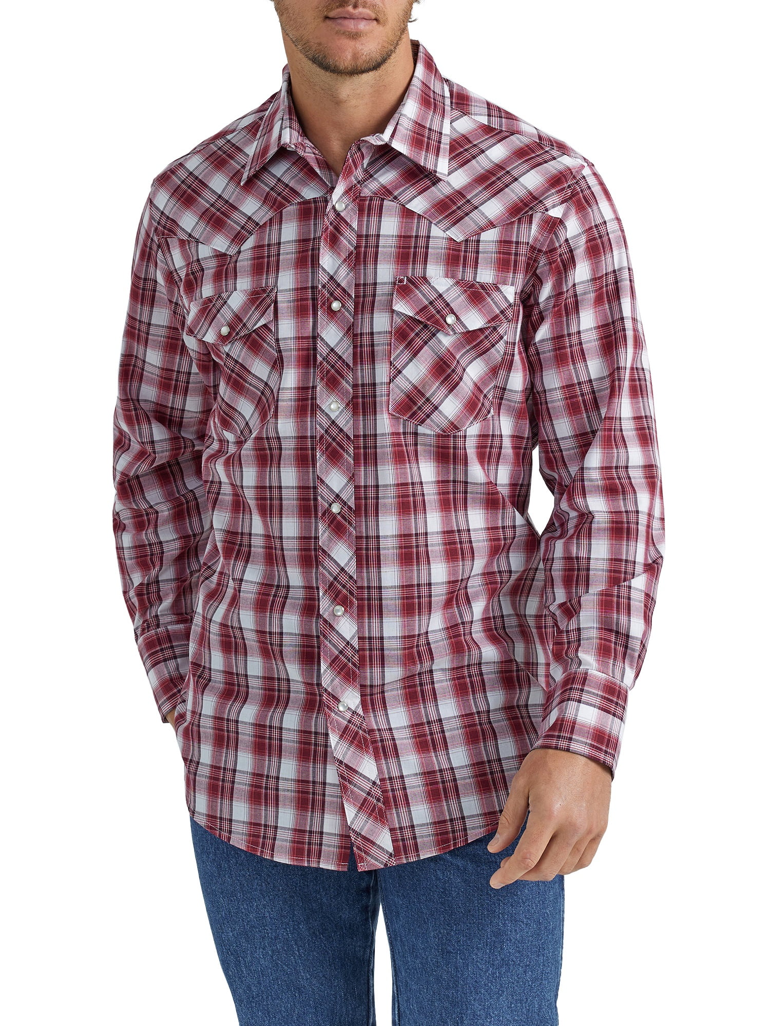 Wrangler® Men's and Big Men's Regular Fit Long Sleeve Western Shirt, Sizes S-5XL