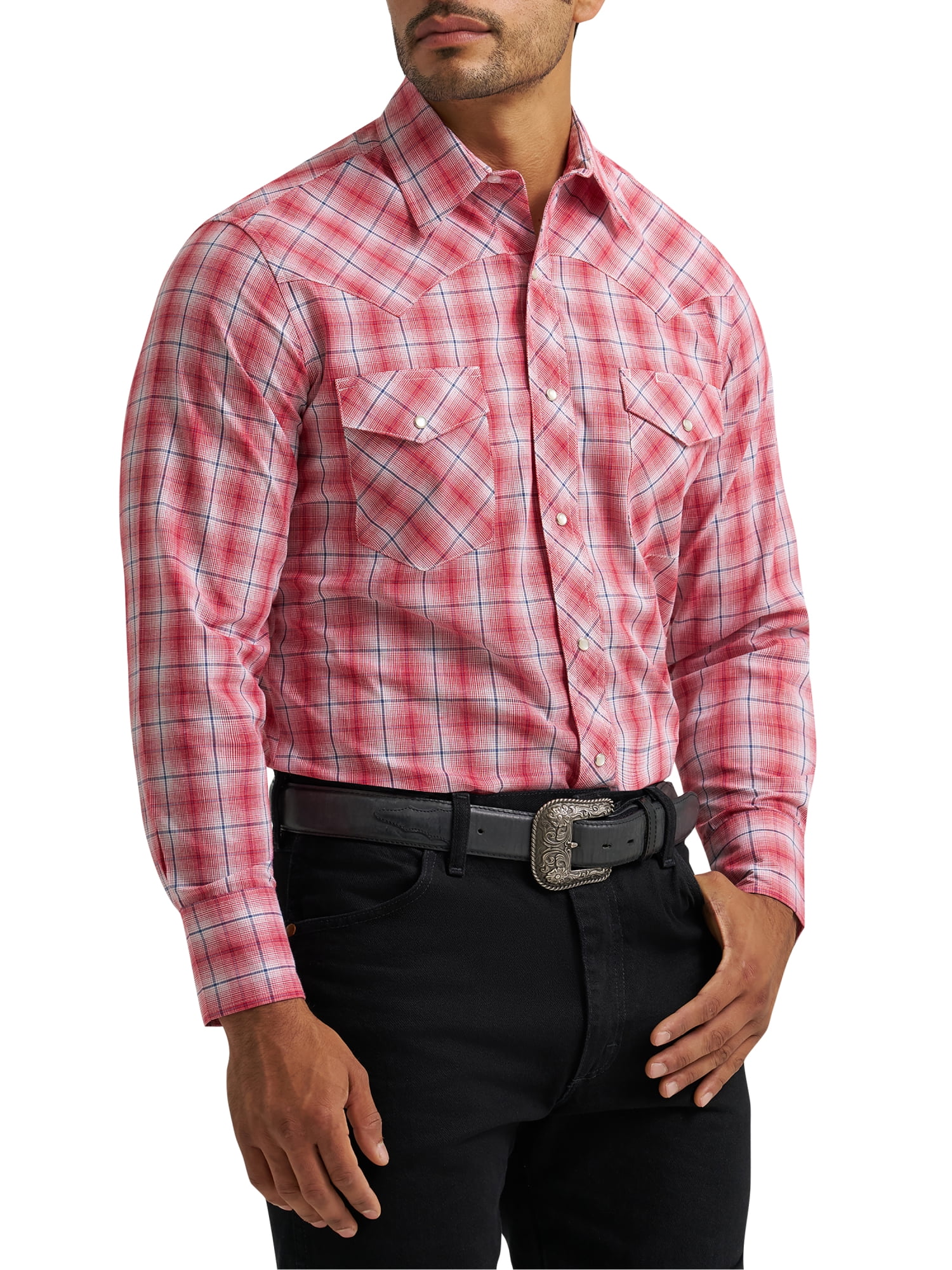 Wrangler® Men's and Big Men's Regular Fit Long Sleeve Western Shirt, Sizes S-5XL