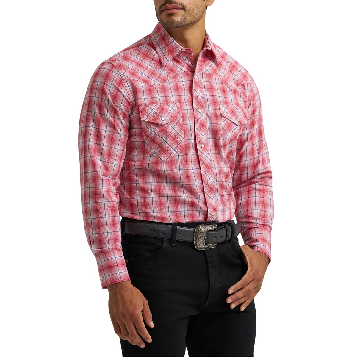 ® Men's and Big Men's Regular Fit Long Sleeve Western Shirt, Sizes S-5XL