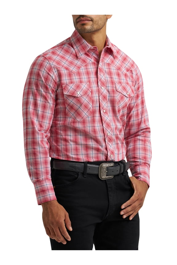 ® Men's and Big Men's Regular Fit Long Sleeve Western Shirt, Sizes S-5XL