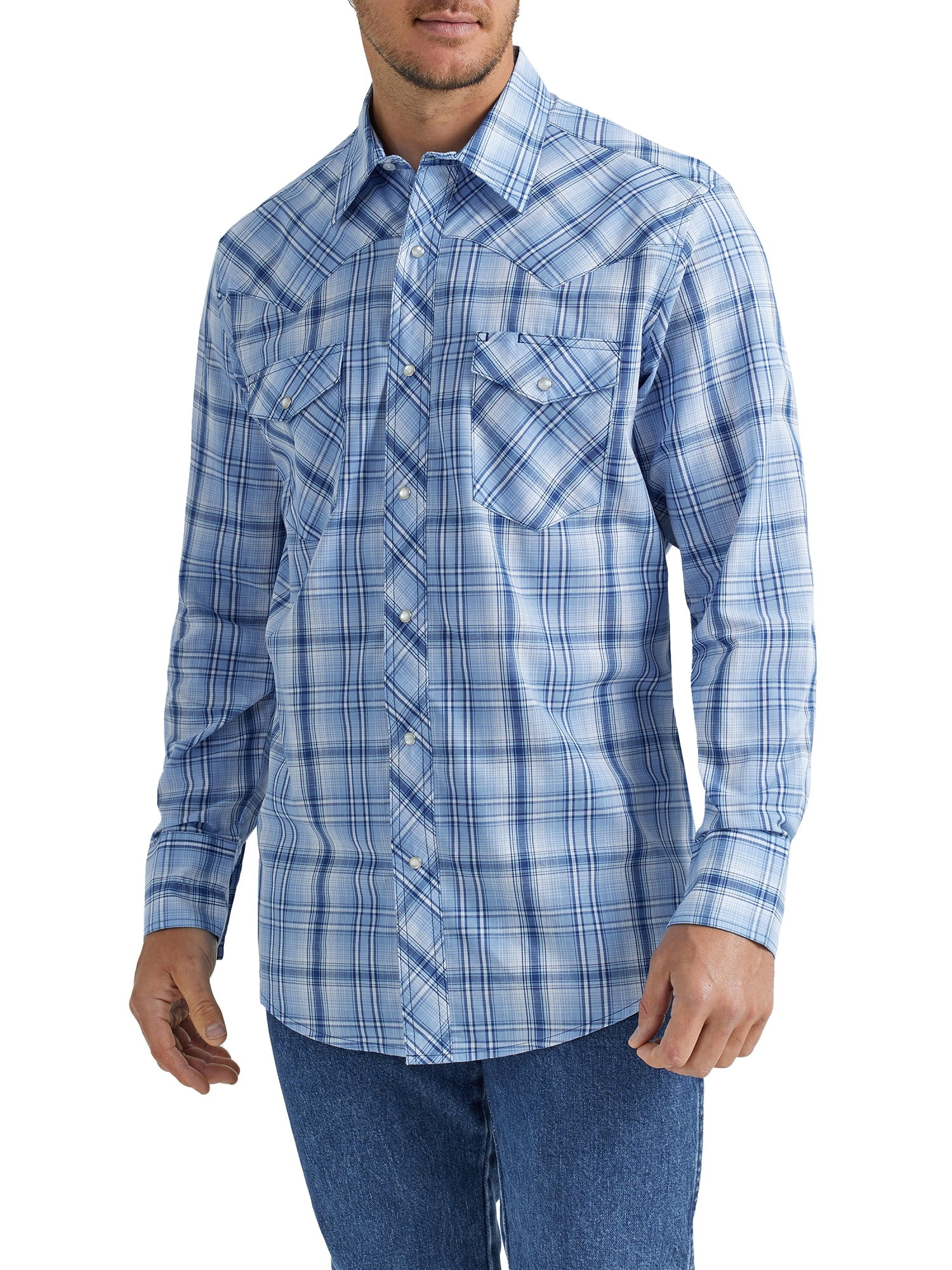 Wrangler® Men's and Big Men's Regular Fit Long Sleeve Western Shirt, Sizes S-5XL