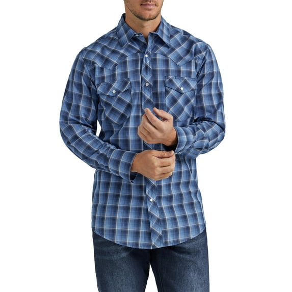 Wrangler® Men's and Big Men's Regular Fit Long Sleeve Western Shirt, Sizes S-5XL