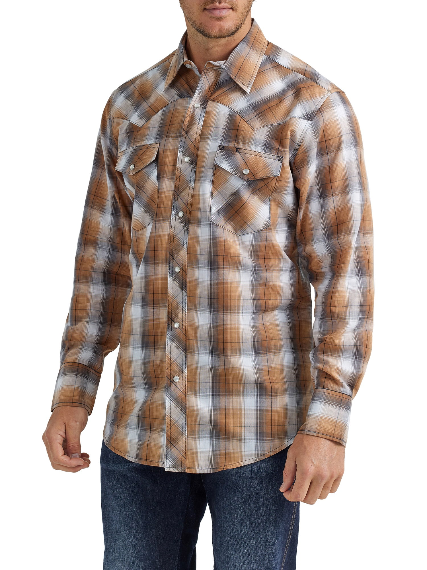 Wrangler Long Sleeve Western Shirt Pearl Snaps 3XLT,  in 2023