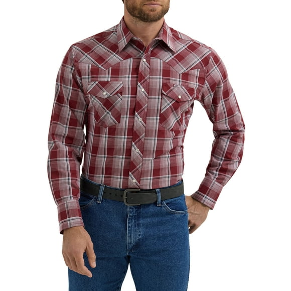 Wrangler® Men's and Big Men's Regular Fit Long Sleeve Western Shirt, Sizes S-5XL