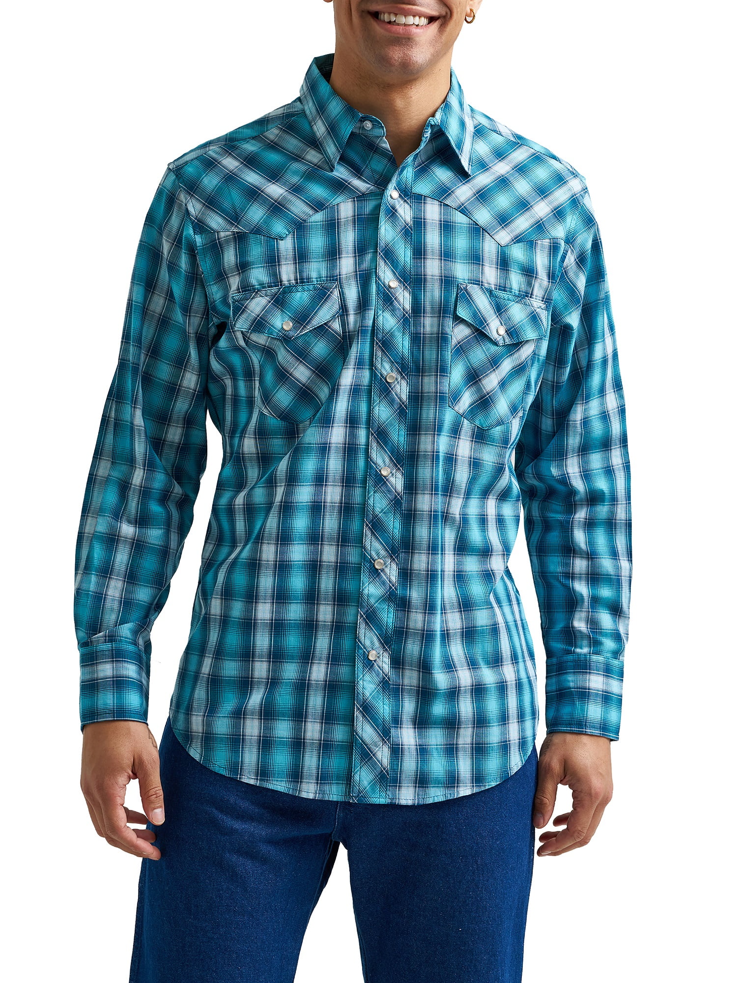 Wrangler® Men's and Big Men's Regular Fit Long Sleeve Western Shirt, Sizes S-5XL