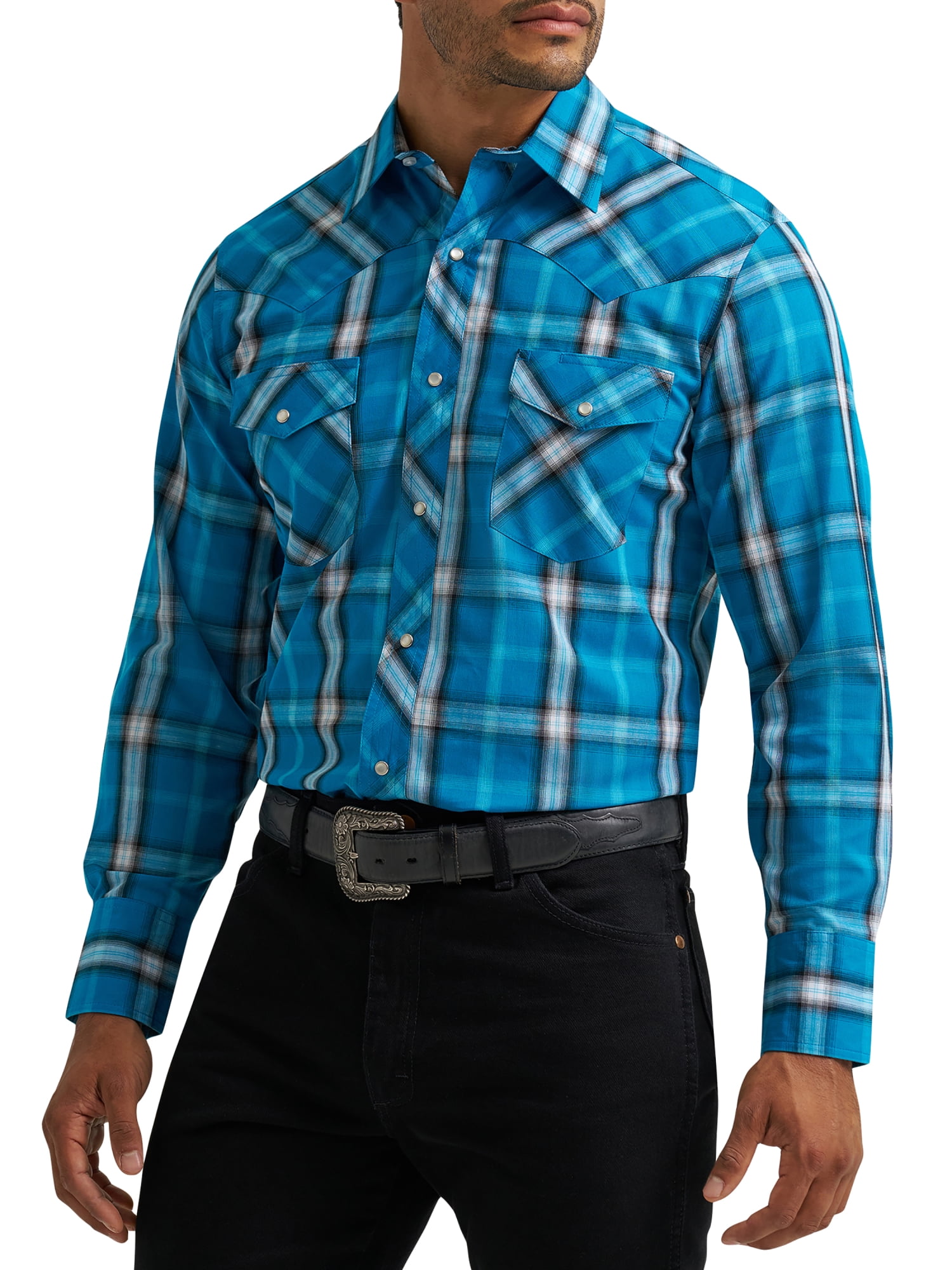 Wrangler® Men's and Big Men's Regular Fit Long Sleeve Western Shirt, Sizes S-5XL