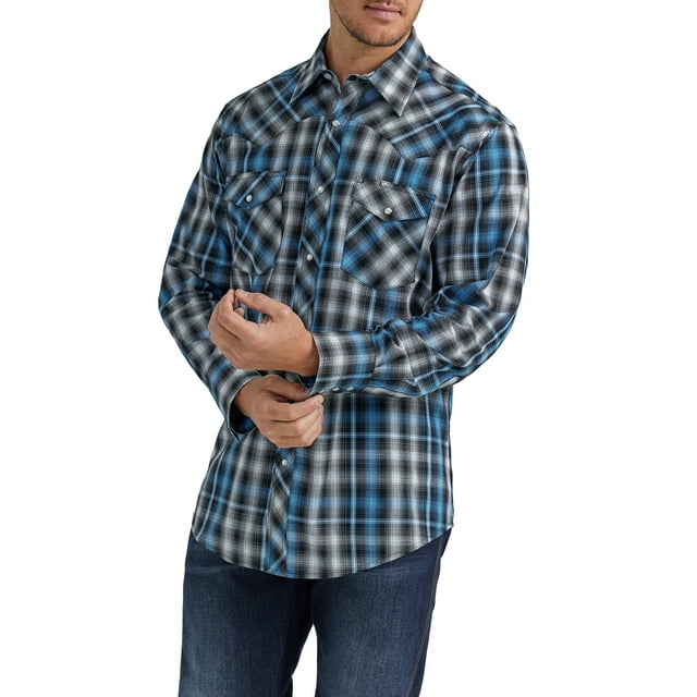 Wrangler® Men's and Big Men's Regular Fit Long Sleeve Western Shirt