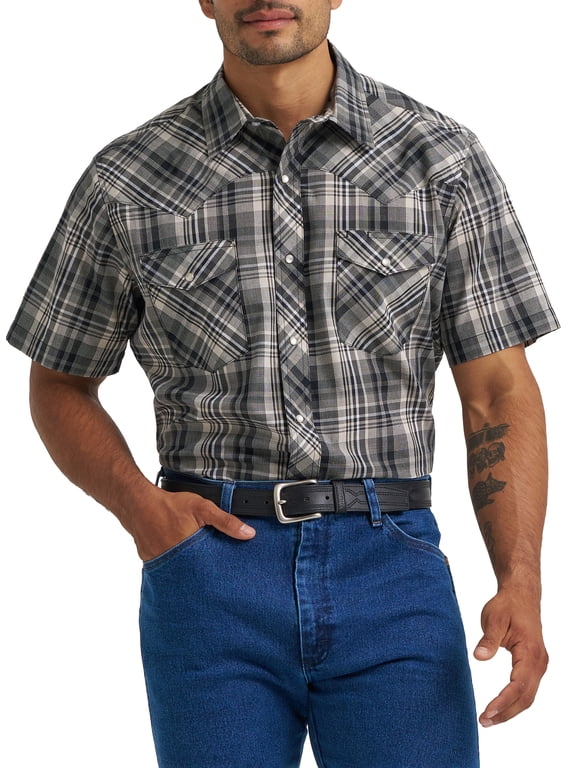® Men's and Big Men's Regular Fit Short Sleeve Western Shirt, Sizes S-5XL