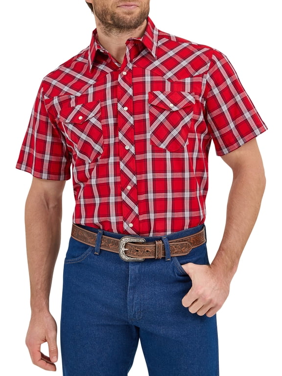 ® Men's and Big Men's Regular Fit Short Sleeve Western Shirt, Sizes S-5XL