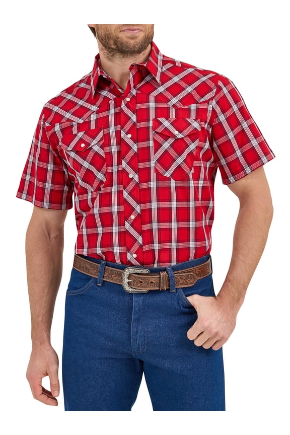 ® Men's and Big Men's Regular Fit Short Sleeve Western Shirt, Sizes S-5XL