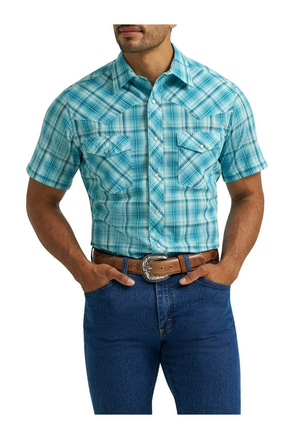 ® Men's and Big Men's Regular Fit Short Sleeve Western Shirt, Sizes S-5XL