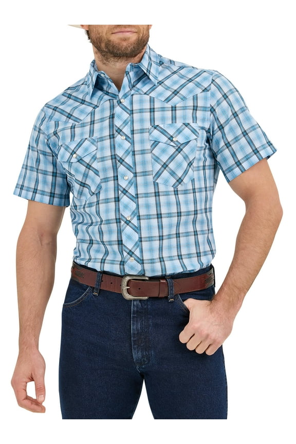 ® Men's and Big Men's Regular Fit Short Sleeve Western Shirt, Sizes S-5XL