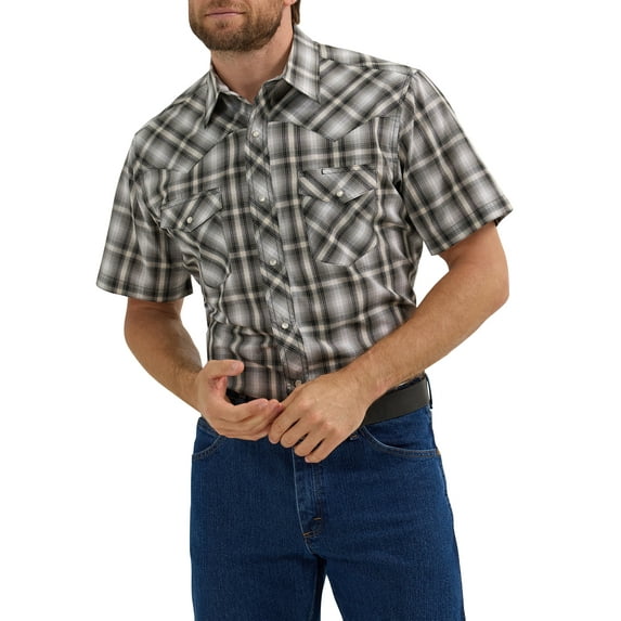 Wrangler® Men's and Big Men's Regular Fit Short Sleeve Western Shirt, Sizes S-5XL