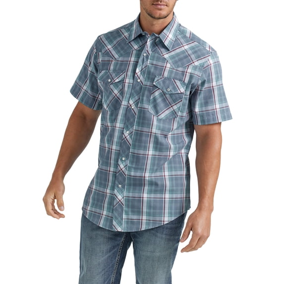Wrangler® Men's and Big Men's Regular Fit Short Sleeve Western Shirt, Sizes S-5XL