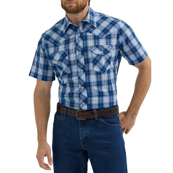 Wrangler® Men's and Big Men's Regular Fit Short Sleeve Western Shirt, Sizes S-5XL