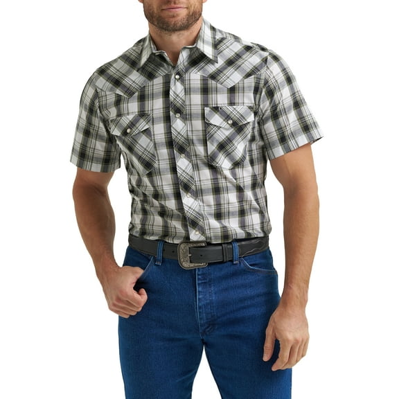 Wrangler® Men's and Big Men's Regular Fit Short Sleeve Western Shirt, Sizes S-5XL