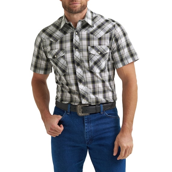 Wrangler® Men's and Big Men's Regular Fit Short Sleeve Western Shirt, Sizes S-5XL