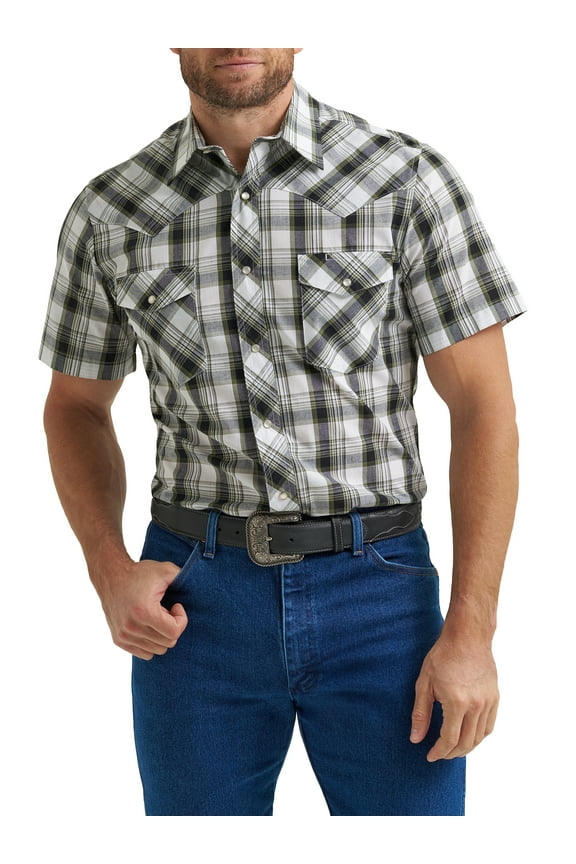 ® Men's and Big Men's Regular Fit Short Sleeve Western Shirt, Sizes S-5XL