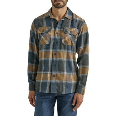 Wrangler® Men's and Big Men's Relaxed Fit Long Sleeve Flannel, Size S-5XL
