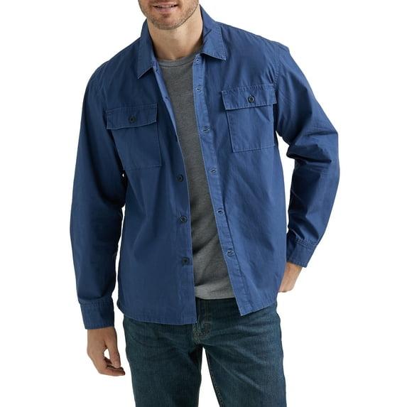Wrangler® Men's and Big Men's Relaxed Fit Long Sleeve Overshirt (S-5XL)