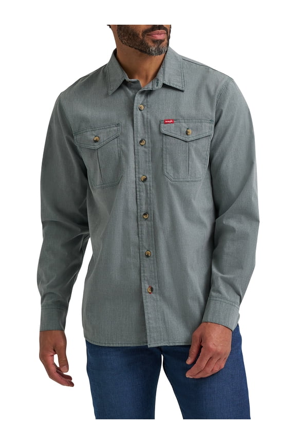 ® Men's and Big Men's Relaxed Fit Long Sleeve Woven Shirt, S-5XL