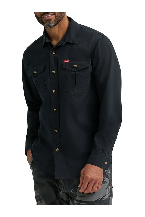 ® Men's and Big Men's Relaxed Fit Long Sleeve Woven Shirt, S-5XL