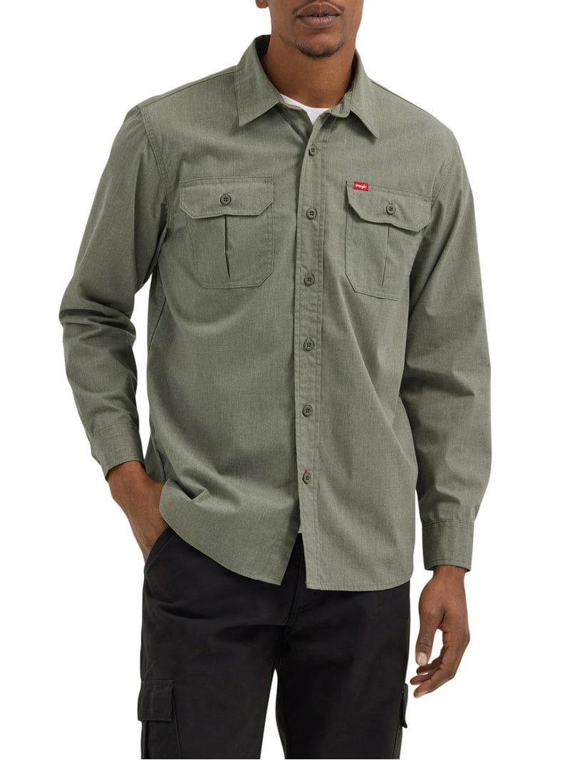 Wrangler men's Relaxed Fit Long Sleeve Shirt - Walmart.com