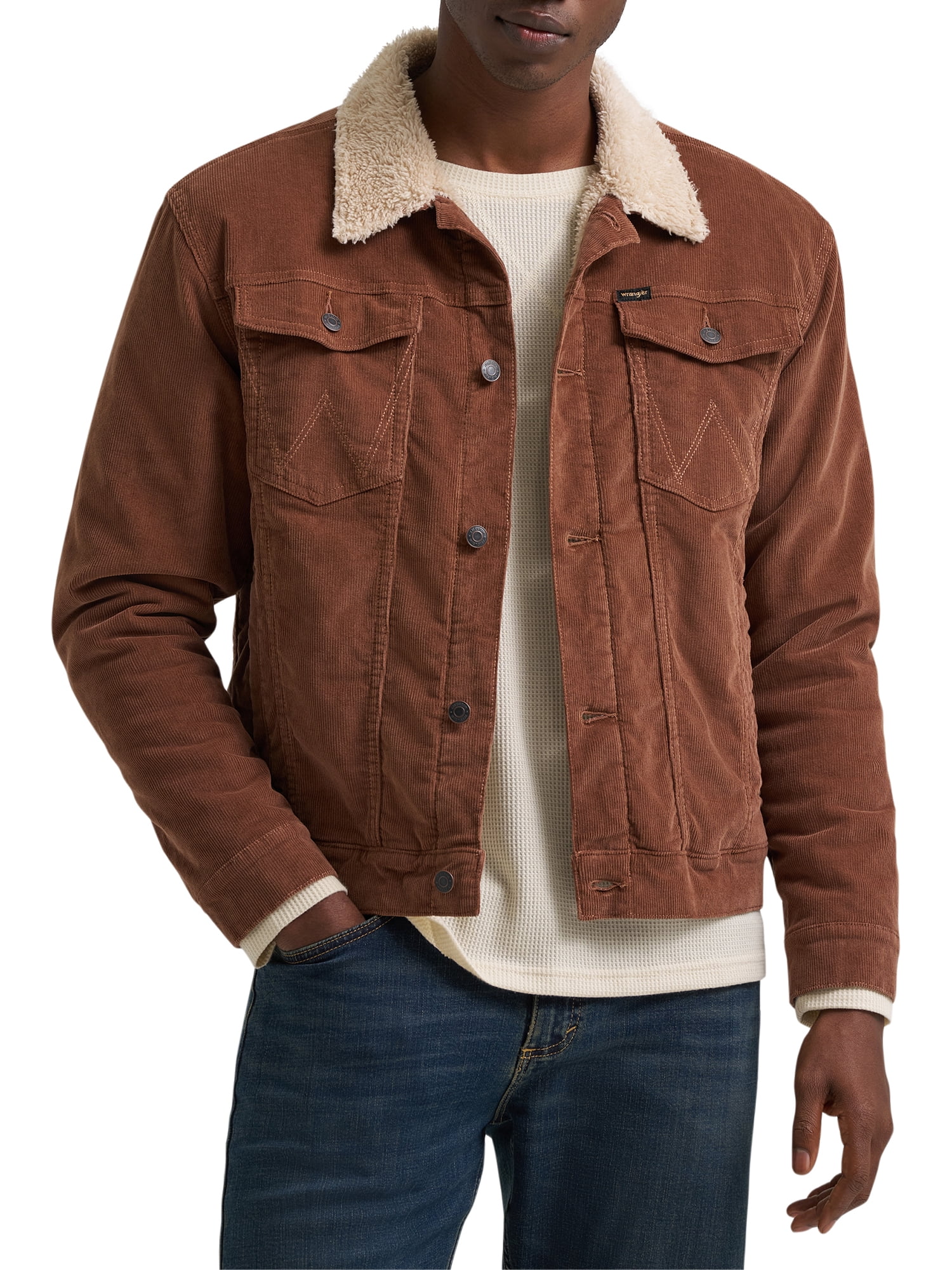 Wrangler® Men's and Big Men's Sherpa Lined Regular Fit Trucker Jacket, Sizes S-2XL